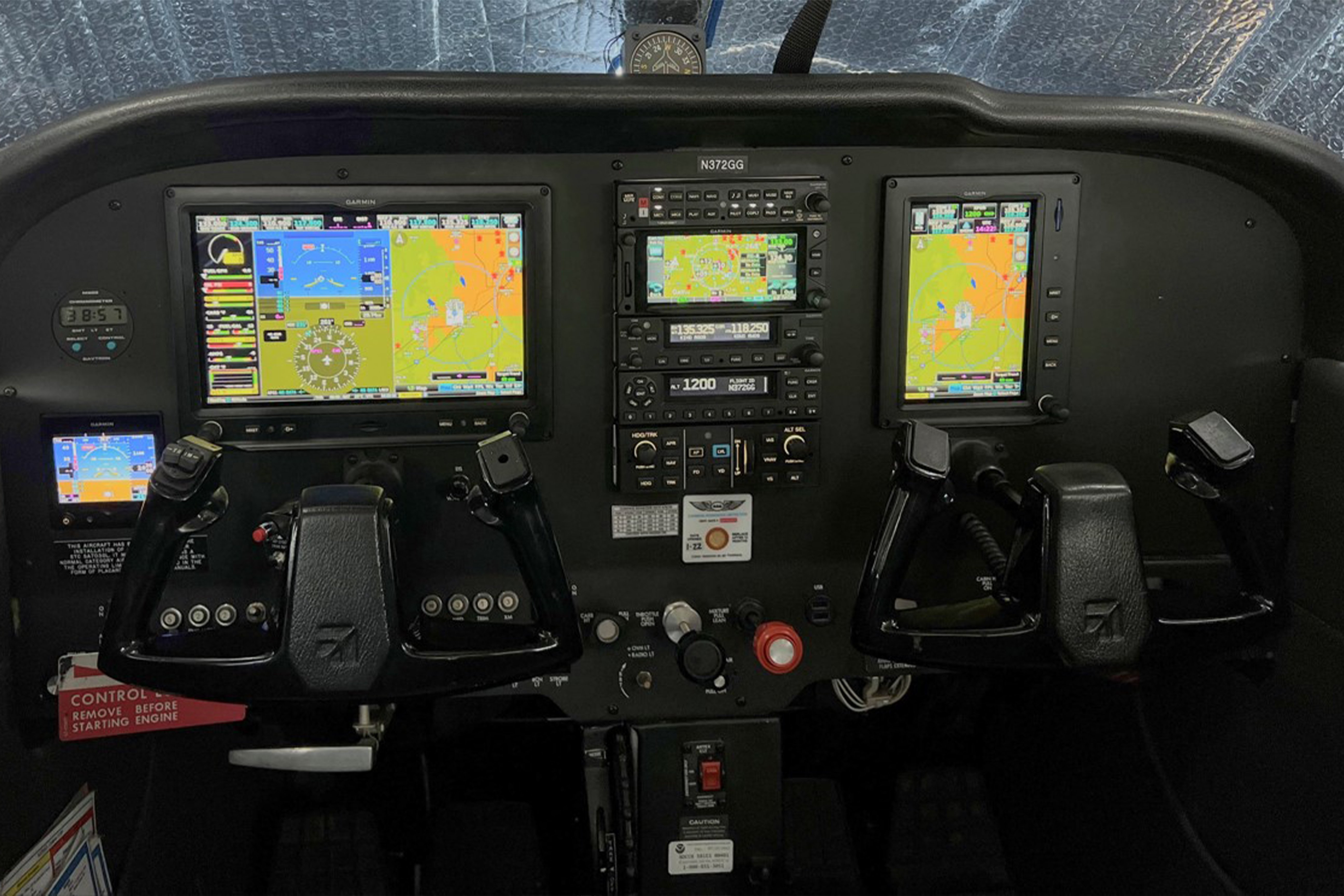 Inside cockpit view of N234NC