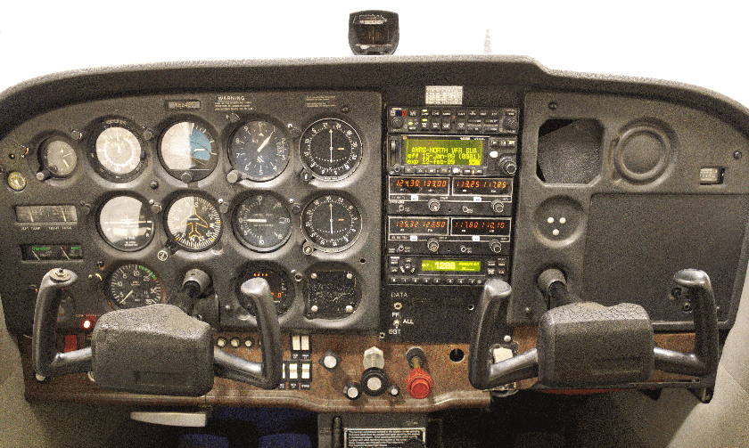 Inside cockpit view of N62425
