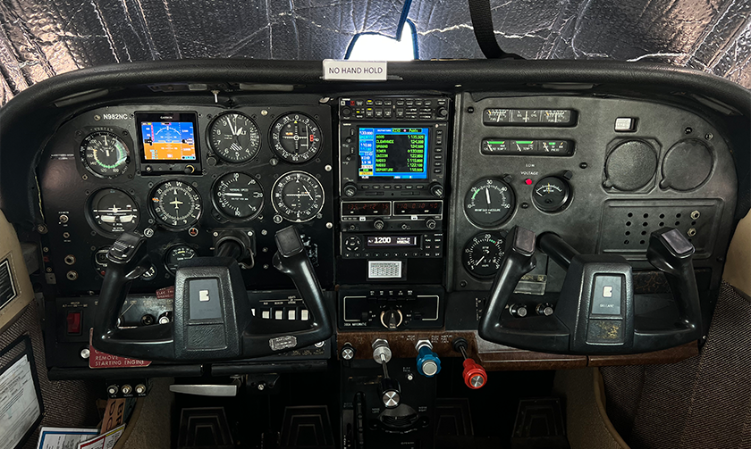 Inside cockpit view of N982NC