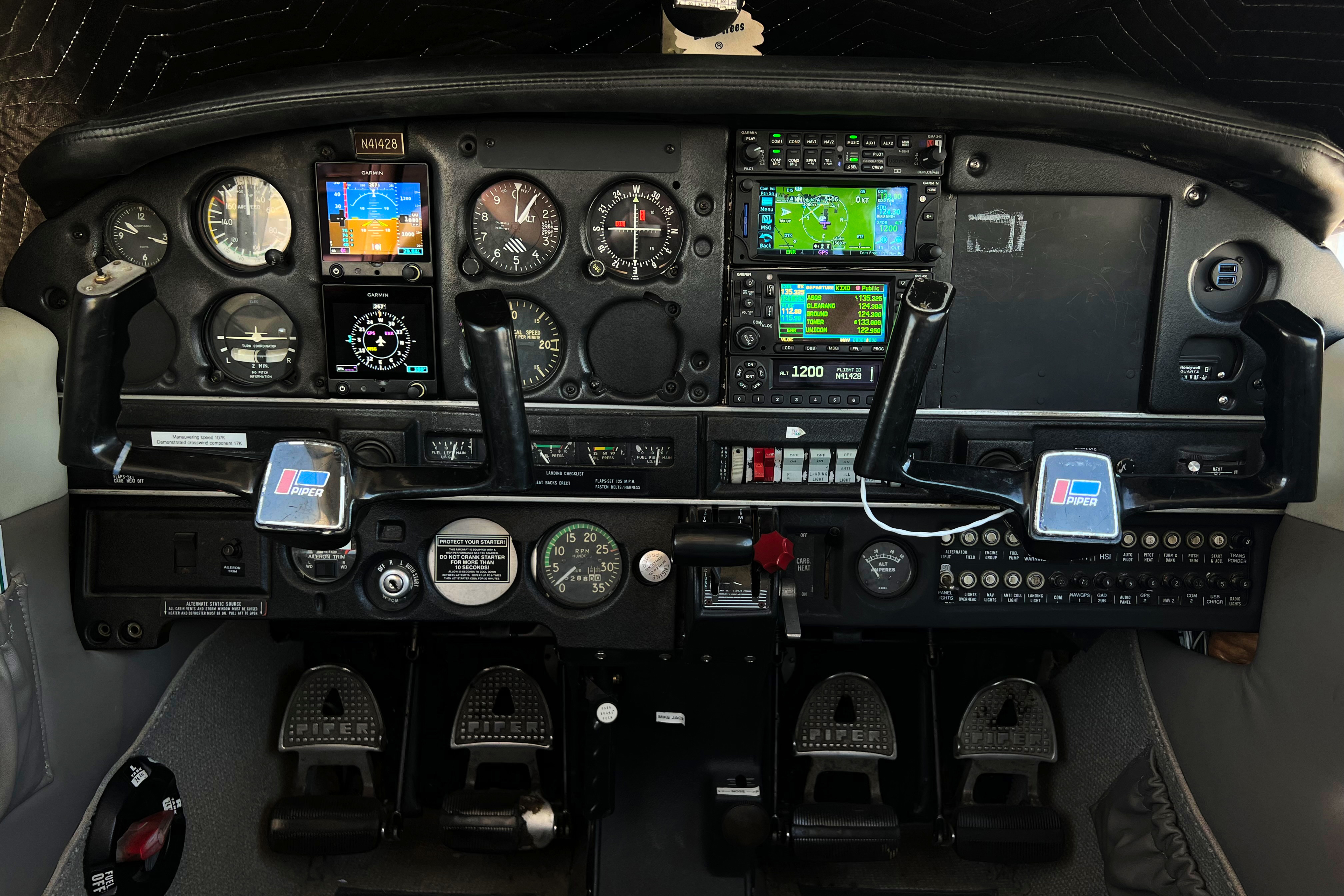 Inside cockpit view of N113KR