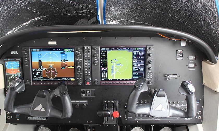 Inside cockpit view of N28KU